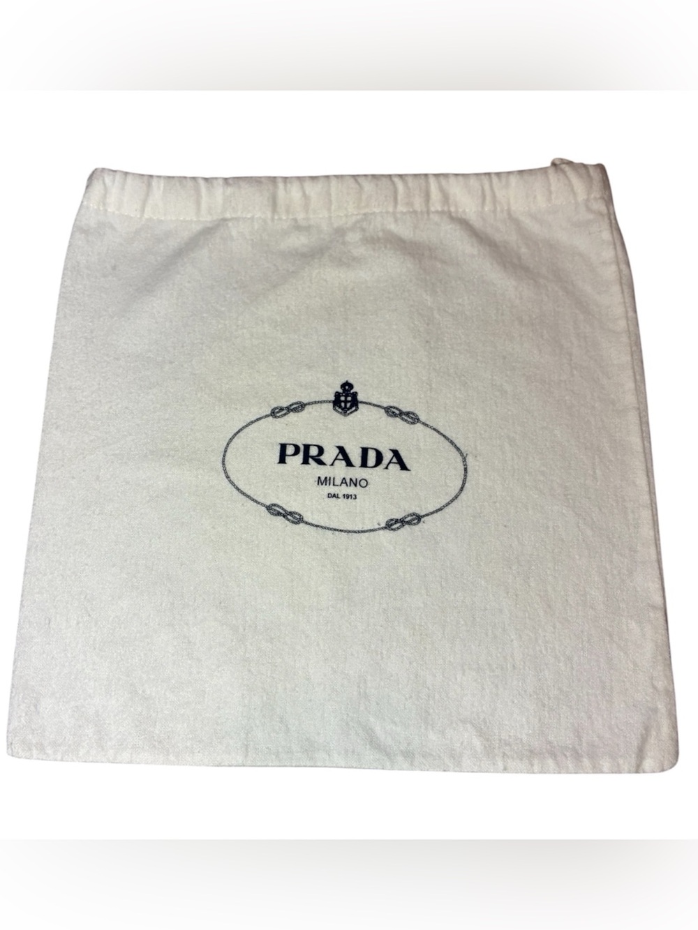 Prada Drawstring Travel Storage Bag Tote Purse Shoes Protection White Black Logo